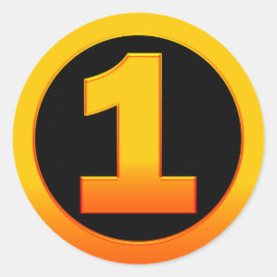 Goud nummer één ronde sticker
