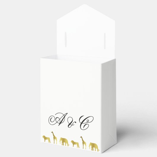 Goud Oerwoud Dieren Party Favor Tassen Bedankdoosjes (Geopend)