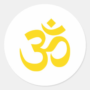 Goud OM-symbool Ronde Sticker