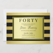 Goud omlijst 40e verjaardag kaart (Voorkant)