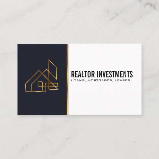 Goud Onroerend Goed Logo Visitekaartje (Voorkant)