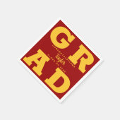 Goud op Cardinaal Red Bold Graduparty Servet (Hoek)