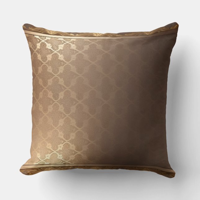 Goud op Gold/Gold Trim Sierkussen (Voorkant)