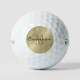 Goud Op Goud Initiaal en Naam Gepersonaliseerd Cad Golfballen