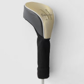 Goud Op Goud Initiaal en Naam Gepersonaliseerd Cad Golfheadcover (Schuin)