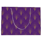 Goud op Paarse deco-patroonplaat met groot cadeau Groot Cadeauzakje (Achterkant)