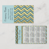Goud op Turquoise ZigZag Pattern Visitekaartje (Voorkant / Achterkant)