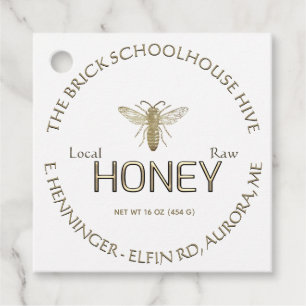 Goud op White Honey Voeding Feiten Queen Bee Label