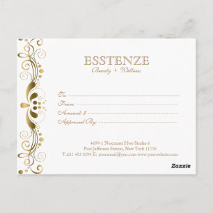 Goud op & Wit Bloemen Kant Cadeaubon Briefkaart