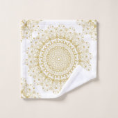 Goud op wit  patroon bad handdoek (Wasdoekje)