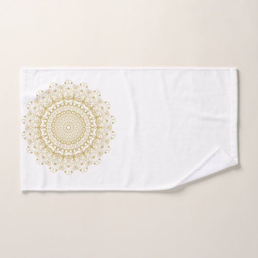 Goud op wit  patroon bad handdoek (Handdoek)
