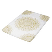 Goud op wit patroon badmat (Gekanteld)
