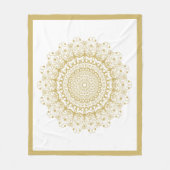 Goud op wit patroon fleece deken (Voorkant)