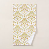 Goud op witte bloemendamast bad handdoek (Handdoek)