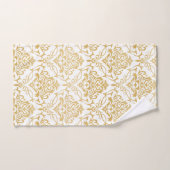 Goud op witte bloemendamast bad handdoek (Handdoek)