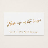 Goud op Witte handschriftenkaartjes voor de Drink  Visitekaartjes (Voorkant)