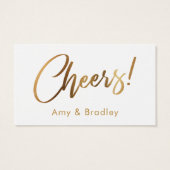 Goud op Witte handschriftenkaartjes voor de Drink  Visitekaartjes (Achterkant)