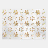 Goud op witte kerstbomen. Baubles, Snowflakes Inpakpapier Vel (Voorkant 2)