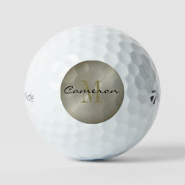 Goud op zilver eerste letter en naam gepersonalise golfballen