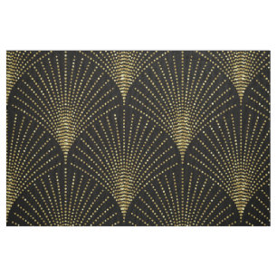 Goud op zwart art-deco geometrisch patroon. stof
