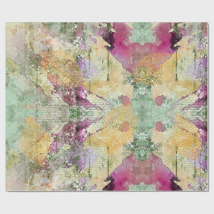 Goud Oranje leder van Herfst op ontkoppeling Cadeaupapier