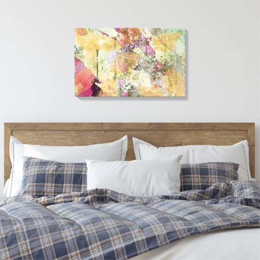 Goud Oranje leder van Herfst op ontkoppeling Canvas Afdruk (Insitu (Slaapkamer))