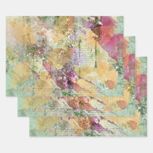 Goud Oranje leder van Herfst op ontkoppeling Inpakpapier Vel