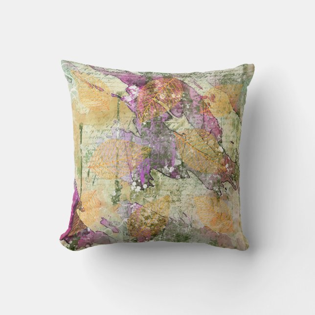 Goud Oranje leder van Herfst op  ontkoppeling Kussen (Voorkant)