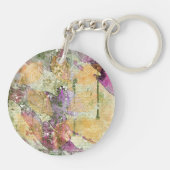 Goud Oranje leder van Herfst op ontkoppeling Sleutelhanger (Achterkant)