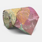 Goud Oranje leder van Herfst op  ontkoppeling Stropdas (Opgerold)