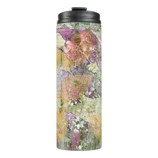 Goud Oranje leder van Herfst op ontkoppeling Thermosbeker (Voorkant)