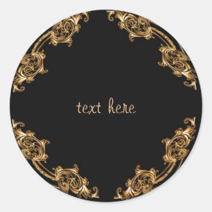 Goud oranted design klassiek ontwerp ronde sticker