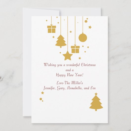 Goud Ornament Kerst Vakantie Kaart (Voorkant)