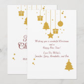 Goud Ornament Kerst Vakantie Kaart (Voorkant / Achterkant)