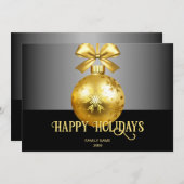 Goud Ornament Vakantie Kerst Kaart (Voorkant / Achterkant)