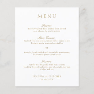 Goud Oud Geld Elegant Trouwmenu