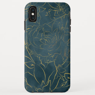 Goud overzicht illustratie rozen patroon iPhone XS max hoesje
