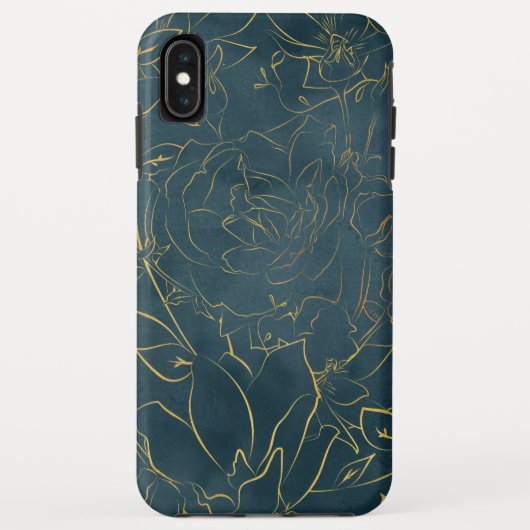 Goud overzicht illustratie  rozen patroon Case-Mate iPhone case (Achterkant)