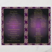 Goud, paars sneeuwvlokgevouwen trouwprogramma (Achterkant)