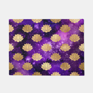 Goud & Paarse Galaxy Dharma Mandala Patroon Deurmat