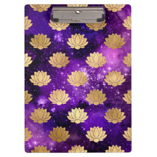 Goud & Paarse Galaxy Dharma Mandala Patroon Klembord