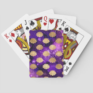 Goud & Paarse Galaxy Dharma Mandala Pokerkaarten