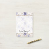 Goud Paarse Parel Witte Bloemen Post-it® Notes (Op bureau)