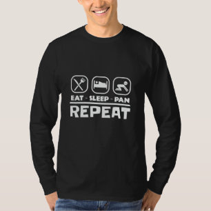 Goud pannen prospectie Oost Slaap Pan Herhaal T-shirt