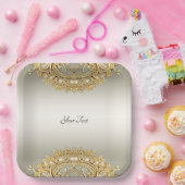 Goud  papier Bord (Feest)