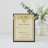 Goud parellint op zwarte RSVP (Staand voorkant)