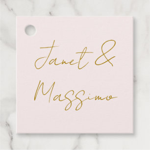 Goud & Pastel Kleur Calligrafie Elegante Gewone Na Bedankjes Labels