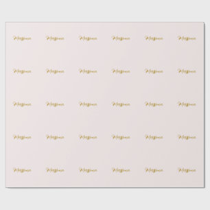 Goud & Pastel Kleur Calligrafie Elegante Gewone Na Cadeaupapier
