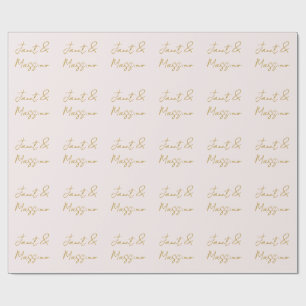 Goud & Pastel Kleur Calligrafie Elegante Gewone Na Cadeaupapier