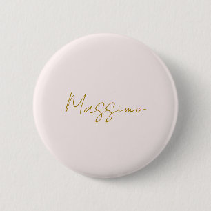 Goud & Pastel Kleur Calligrafie Elegante Gewone Na Ronde Button 5,7 Cm
